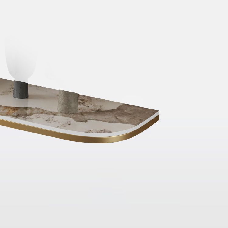 Modern Console Table Stone Half Moon End Table , 11.81-inch Wide