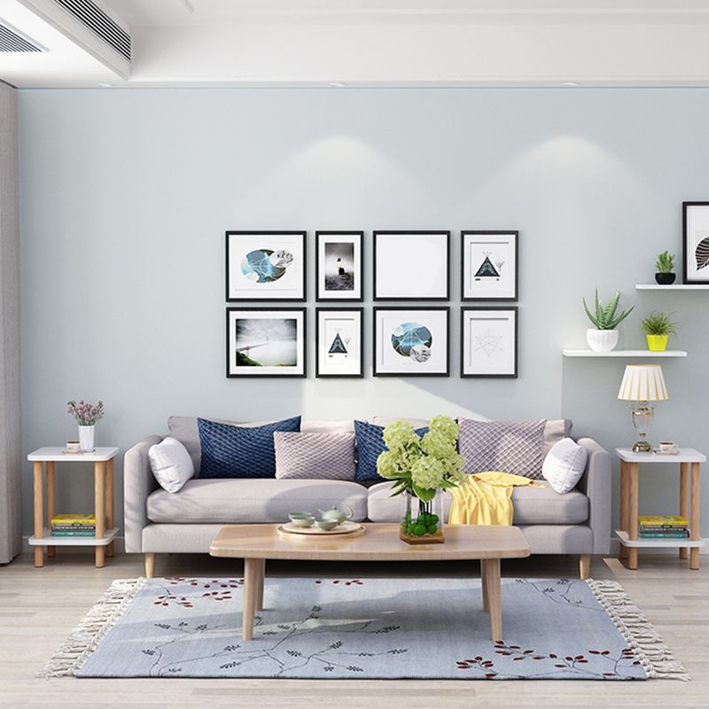 20.87 "Tall Wood Side Accent Tafel Geometrische plank Opgenomen eindtafel