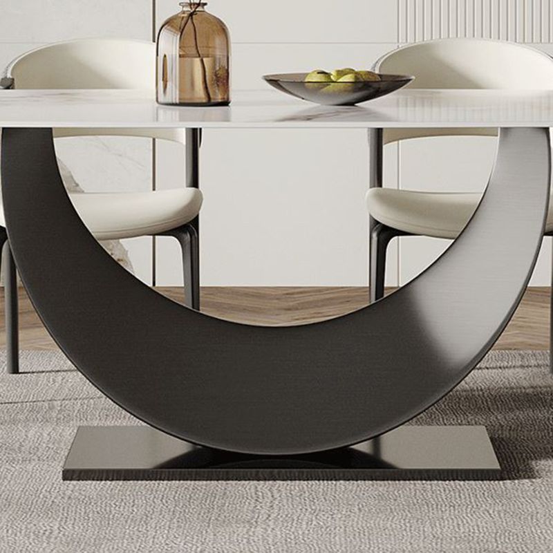 Glam Dining Table Set with Chrome Metal Base 1/4/5/7 Pieces White Dinette Set for Home Clearhalo 'Dining Room Sets' 'Dining Tables & Seating' 'dining_room_set' 'furn' 'furn_dining_room_set' 'Furniture' 'Kitchen & Dining Furniture' 1200x1200_ed1bd952-7f2b-4416-9745-0e690dfb6e0d