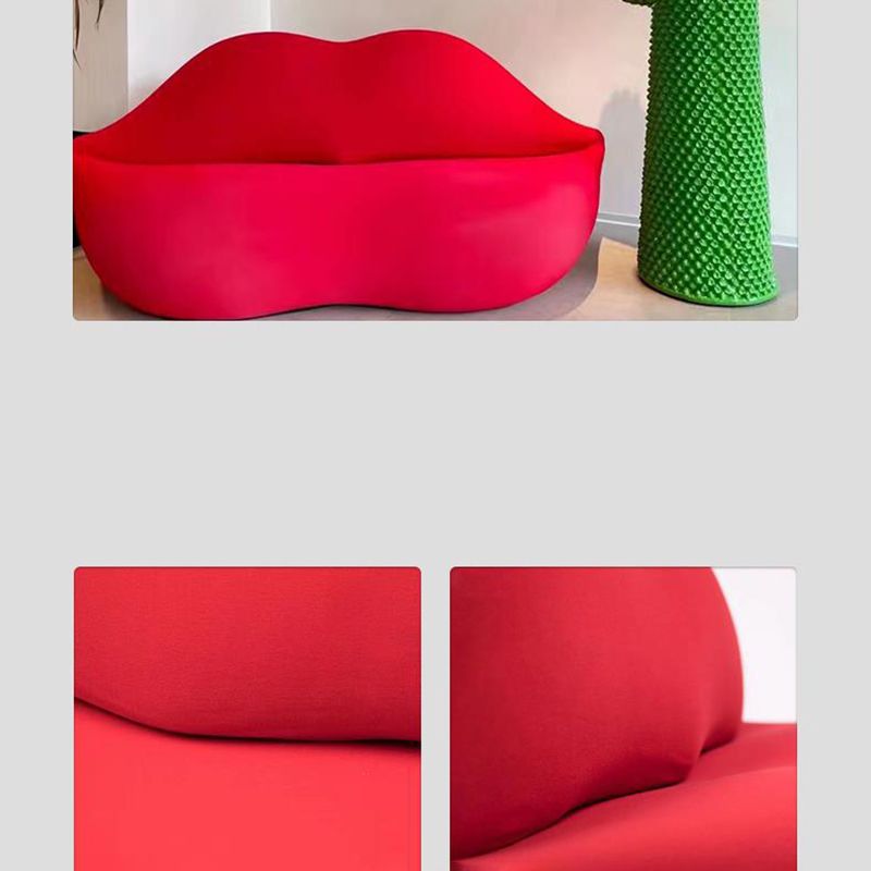 Soft de déclaration modernisme canapé stationnaire sur le thème des lèvres en rouge / or