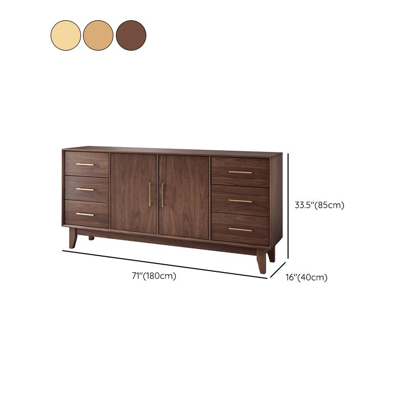 Stegno a buffet di archiviazione in stile glam Sideboard a buffet in legno solido con 6 disegni