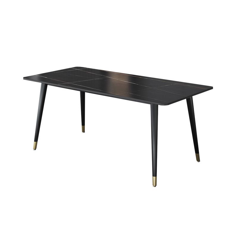 Mesa de comedor rectangular mesa de comedor de piedra con base de hierro