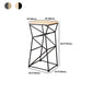 Modern Armless Counter Stool Iron Dining Room Bar Stool with Seat and Pedal