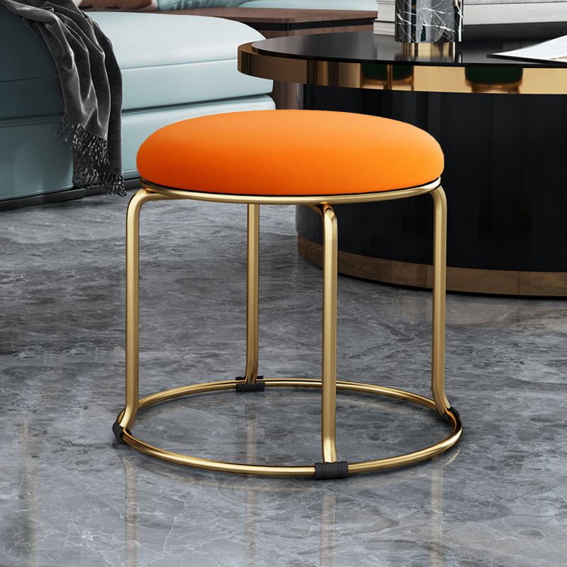Glam Velvet Chair Ottoman Cylinder Shape Metal Frame Mildew Resistant Ottoman Stool Clearhalo 'furn' 'furn_ottomans_poufs' 'Furniture' 'Living Room Furniture' 'Ottomans & Poufs' 'ottomans_poufs' 1200x1200_ed1f3753-1382-4c38-8265-273702d7e45d