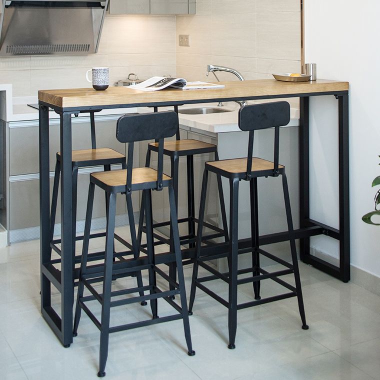 Modern 1/2/5 stuks vaste houten pubtafel set rechthoekige tegen tafel voor eetkamer