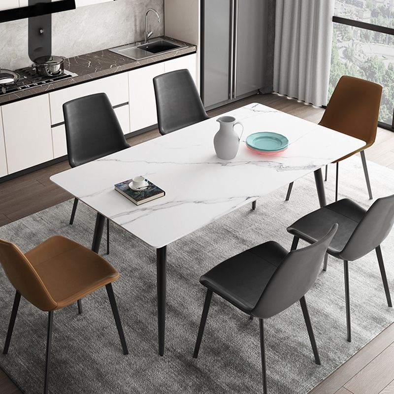 Industrial Style Faux Leather Side Chairs Arm Solid Back Dining Side Chair Clearhalo 'Dining Chairs' 'Dining Tables & Seating' 'dining_chair' 'furn' 'furn_dining_chair' 'Furniture' 'Kitchen & Dining Furniture' 1200x1200_ed218986-25cb-4693-b78a-bfa0b18f71de