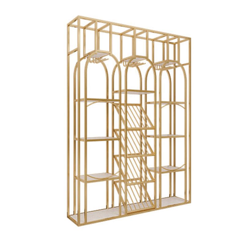 棚付きのメタルフロアワインボトル＆ガラスラック工業用ワインラック