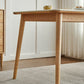 Moderne massief houten poten eettafel met rechthoekig stenen blad
