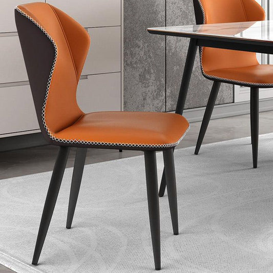 Contemporary Leather Wingback Side Chair Matte Finish Bedroom Dining Chair Clearhalo 'Dining Chairs' 'Dining Tables & Seating' 'dining_chair' 'furn' 'furn_dining_chair' 'Furniture' 'furniture_dining_chair' 'Kitchen & Dining Furniture' 1200x1200_ed240203-4be4-4123-b570-0865076a2ce1