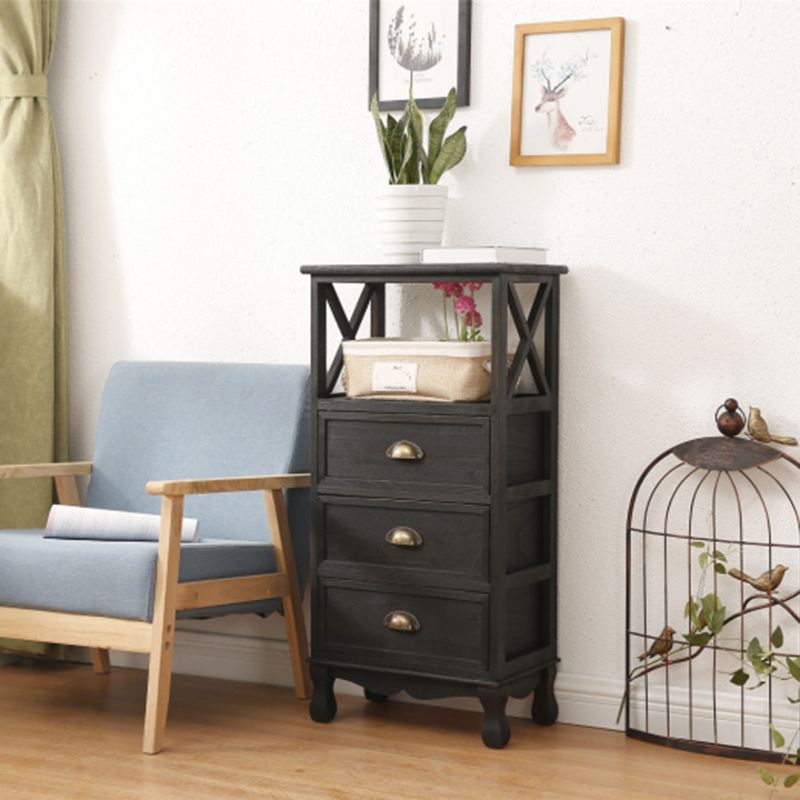 Modern Wood Accent Chest with Drawers and Shelf 11.81" Wide Chest Clearhalo 'Cabinets & Chests' 'cabinets_chests' 'furn' 'furn_cabinets_chests' 'Furniture' 'Living Room Furniture' 1200x1200_ed24a601-2b8c-4f89-8952-e6e077d38352