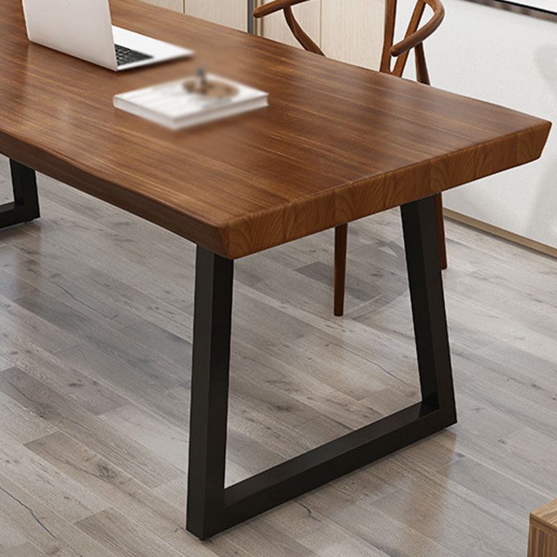 Solid Wood Top Dining Table Industrial Rectangle Table with Sled Base Clearhalo ' dining_table' 'Dining Tables & Seating' 'Dining Tables' 'furn' 'furn_dining_table' 'Furniture' 'furniture_dining_table' 'Kitchen & Dining Furniture' 'kitchen&dining_furn' 'kitchen' 'kitchen_dining_table' 1200x1200_ed24e4dc-b4b4-4e47-979a-1140f2cef75a