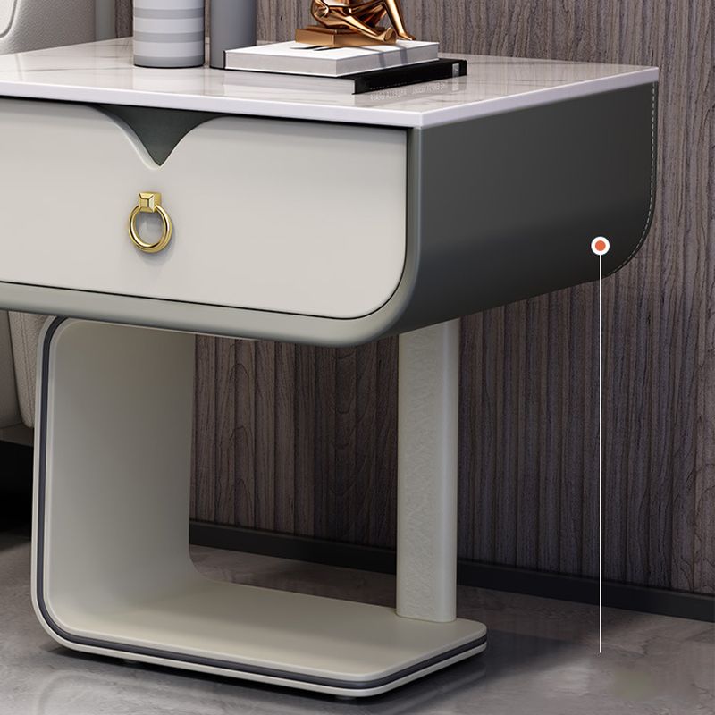 Mesa de noche moderna de la cama de la cama de madera con cajón