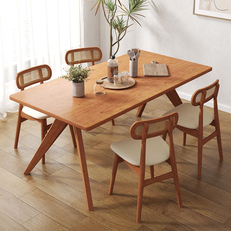 Modern Solid Wood Dining Table Double Pedestal Dining Table for Home Use