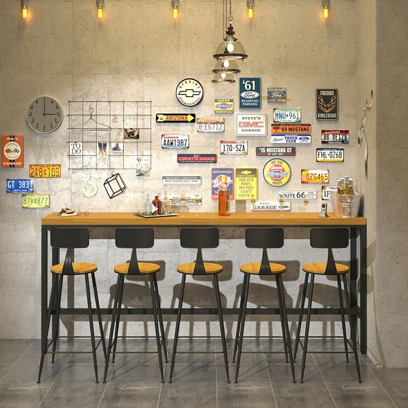 Industrial 1/2/6/11 Pieces Solid Wood Bar Table Set Rectangular Counter Set for Home Use Clearhalo 'Bar Furniture' 'furn' 'furn_home_bar_bar_sets' 'Furniture' 'Home Bars & Bar Sets' 'home_bar_bar_sets' 'Kitchen & Dining Furniture' 1200x1200_ed25dc61-d5de-498c-af2d-e057612a8f1a