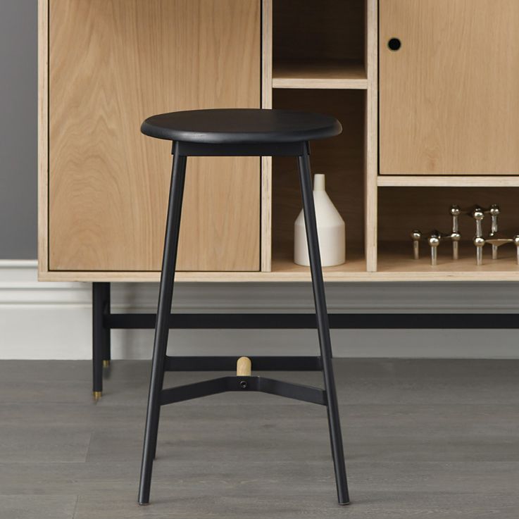 Contemporary Style Metal Bar Stool Footrest Counter Stool in Black Clearhalo 'Bar Furniture' 'Bar Stools' 'bar_stools' 'furn' 'furn_bar_stools' 'Furniture' 'Kitchen & Dining Furniture' 1200x1200_ed270065-b8b5-44de-bbd1-ce97df8510c4