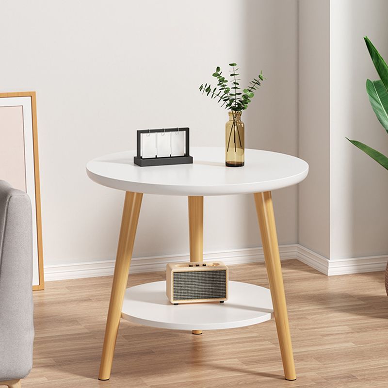Living Room Round Wood End Table Tripod Side Table with Shelf Clearhalo 'Coffee & Accent Tables' 'End & Side Tables' 'end_side_tables' 'furn' 'furn_end_side_tables' 'Furniture' 'Living Room Furniture' 1200x1200_ed295c1f-cb1b-4557-9b0c-33328afa8c58