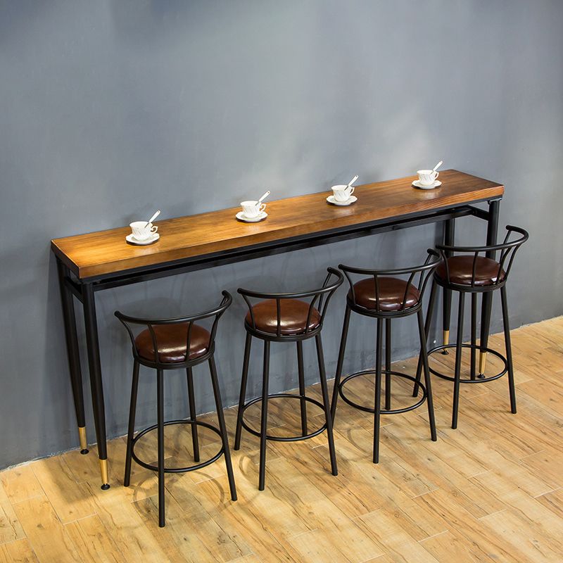 Rectangle Wood Top Counter Table Industrial 42-inch Metal 4 Legs Table for Dining Room Clearhalo 'Bar Furniture' 'Bar Tables' 'bar_tables' 'furn' 'furn_bar_tables' 'Furniture' 'furniture_bar_tables' 'Kitchen & Dining Furniture' 1200x1200_ed299da7-3ab3-4c0e-8616-31ac87582011