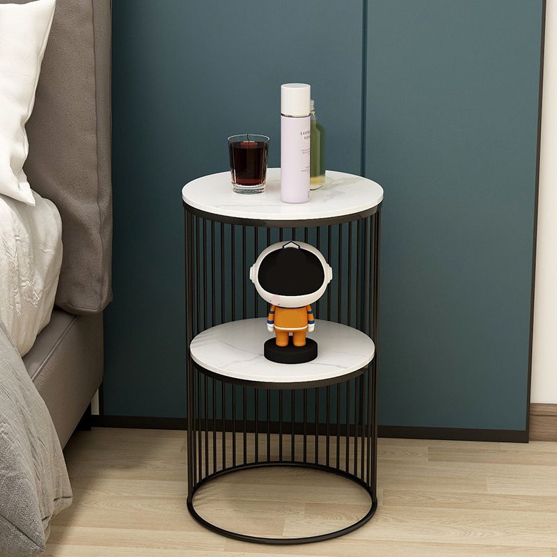 21.65" Tall Stone Night Table 2-shelf Accent Table Nightstand Clearhalo 'Bedroom Furniture' 'furn' 'furn_night_stand' 'Furniture' 'night_stand' 'Nightstands' 1200x1200_ed29f433-2d1a-465c-aa3a-d6f6c2e5a53d