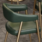Industrial Faux Leather Chairs Upholstered Arm Chairs with Metal Base