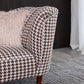 Chaise contemporaine à un bras, bras ronds, pied-de-poule pour le salon