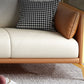 Faux Leather Square Arm Sofa with Chaise in Orange & Beige Loose Back Cushions Sofa Clearhalo 'furn' 'furn_sofas' 'Furniture' 'Living Room Furniture' 'Sofa' 'sofas' 1200x1200_ed2d561c-8512-42dd-9e6a-de76d5682fc4