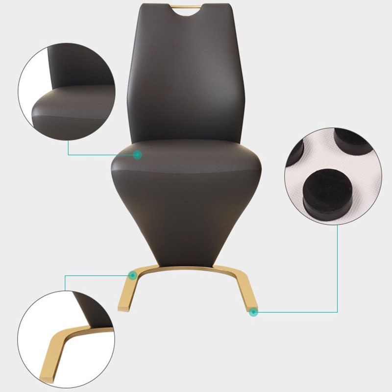 Scandinavian Style Faux Leather Dining Chairs Solid Back Chair for Kitchen (Set of 2) Clearhalo ' kitchen&dining_furn' 'Dining Chairs' 'Dining Tables & Seating' 'dining_chair' 'furn' 'furn_dining_chair' 'Furniture' 'furniture_dining_chair' 'Kitchen & Dining Furniture' 'kitchen' 1200x1200_ed2eab05-c1ed-4038-8d97-a49915044f26