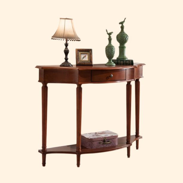 Mesa de consola de la mesa de la mesa de la madera de goma victoriana para el hall