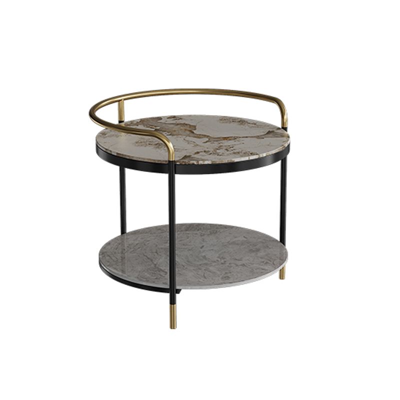 Contemporary with Shelf 3 Legs Round Double Tier Side End Table Clearhalo 'Coffee & Accent Tables' 'End & Side Tables' 'end_side_tables' 'furn' 'furn_end_side_tables' 'Furniture' 'Living Room Furniture' 1200x1200_ed2fe2b8-4fd1-4bed-ae7e-6385f27ab61e