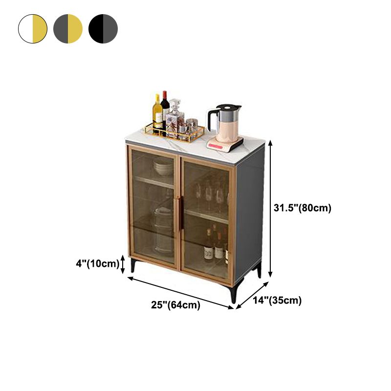 Wood Living Room Sideboard Cabinet Glam Server Cabinet with Storage and Glass Door Clearhalo 'buffet_sideboard' 'Buffets & Sideboards' 'Furniture' 'furniture_buffet_sideboard' 'Kitchen & Dining Furniture' 1200x1200_ed303810-f039-4032-9dd3-7b5802a90e5f