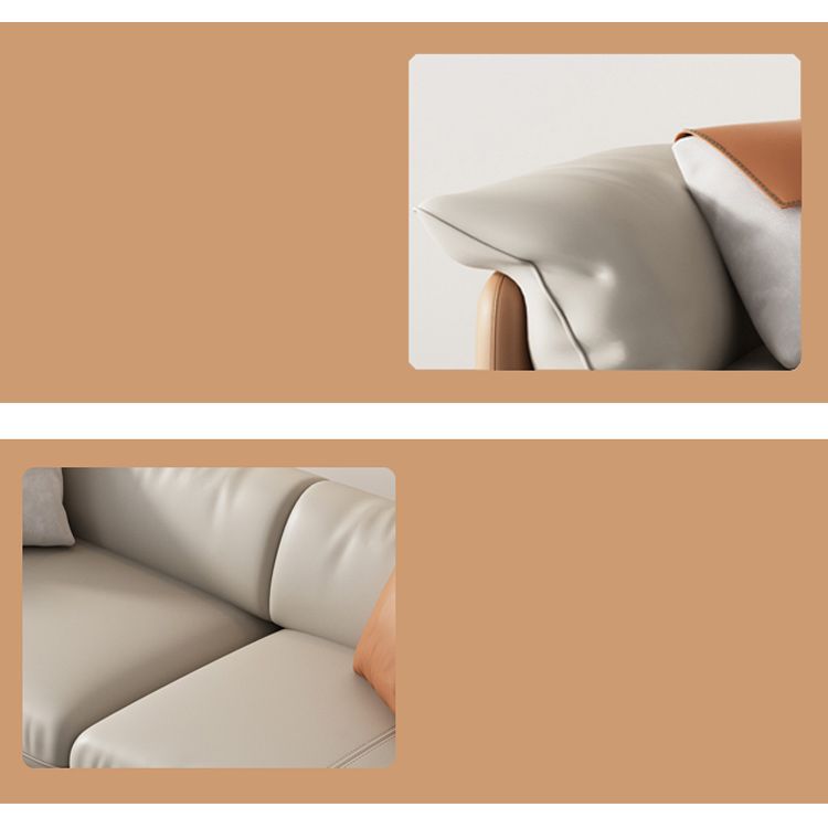 Zeitgenössischer 32,67 "hoher echter Lederkissen -Oberarmsofa