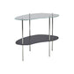 Modern Glass Side Table 4 Legs Double Tier Sofa Corner Table