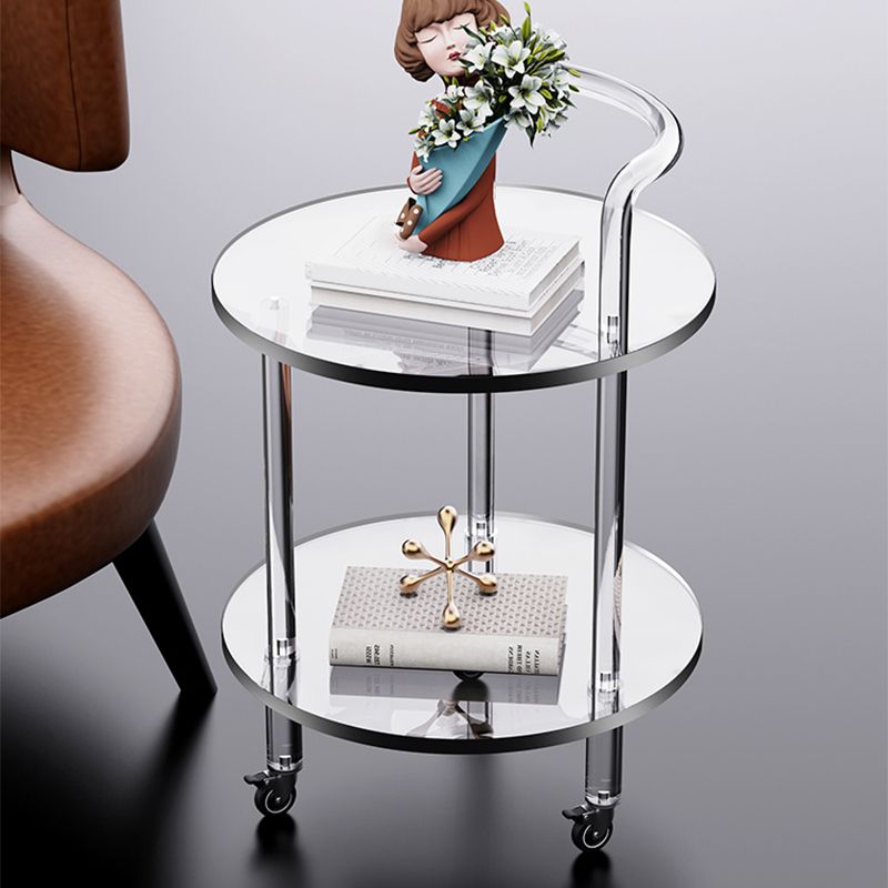 Transparent Acrylic End Table Modern Round Accent Side Table