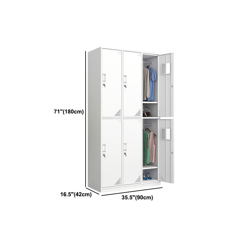 White Steel Wardrobe Cabinet Contemporary Style Wardrobe Armoire