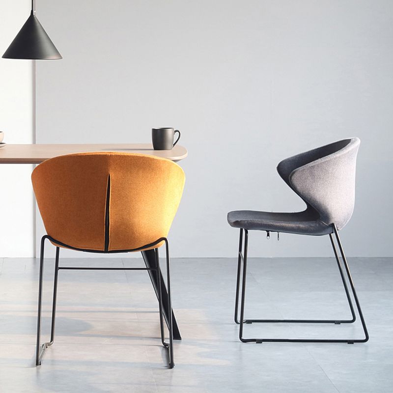 Contemporary Style Dining Chair Armless Metal Side Wingback Chairs for Kitchen Clearhalo ' kitchen&dining_furn' 'Dining Chairs' 'Dining Tables & Seating' 'dining_chair' 'furn' 'furn_dining_chair' 'Furniture' 'furniture_dining_chair' 'Kitchen & Dining Furniture' 'kitchen' 1200x1200_ed359b68-3a21-43c9-b66a-59a220c8abed