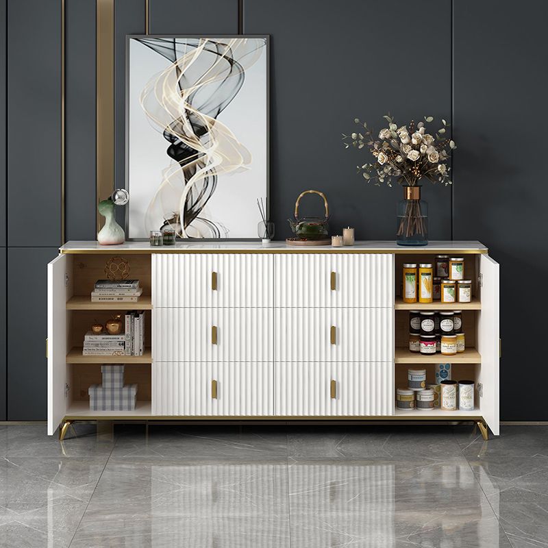 Glam Bedroom Stone Storage Chest Horizontal Chest in White with Drawers Clearhalo 'Bedroom Furniture' 'Dressers & Chests' 'dressers_chests' 'furn' 'furn_dressers_chests' 'Furniture' 1200x1200_ed3630c7-05ff-480b-b39e-7c4f687baf69