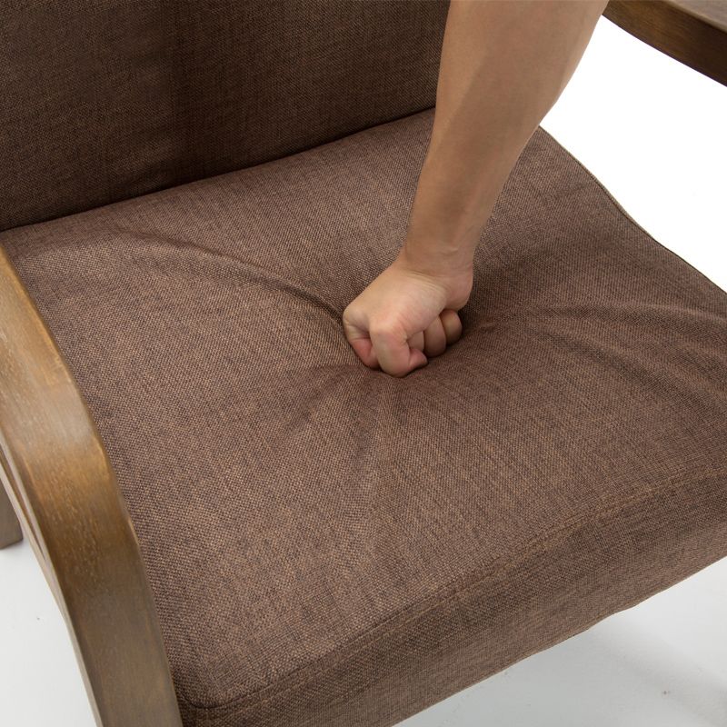 Contemporary Home Arm Chair Solid Back Upholstered Wood Dining Room Chair Clearhalo ' kitchen&dining_furn' 'Dining Chairs' 'Dining Tables & Seating' 'dining_chair' 'furn' 'furn_dining_chair' 'Furniture' 'furniture_dining_chair' 'Kitchen & Dining Furniture' 'kitchen' 1200x1200_ed37faff-a4b6-4880-85d6-e025e5697ded