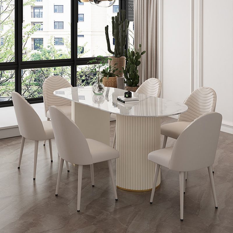 Sintered Stone Dining Table Traditional Luxury Double Pedestal Table Clearhalo 'Dining Tables & Seating' 'Dining Tables' 'dining_table' 'furn' 'furn_dining_table' 'Furniture' 'furniture_dining_table' 'Kitchen & Dining Furniture' 'kitchen' 'kitchen_dining_table' 1200x1200_ed39852a-5977-42c2-9a9e-e8289c9b7520