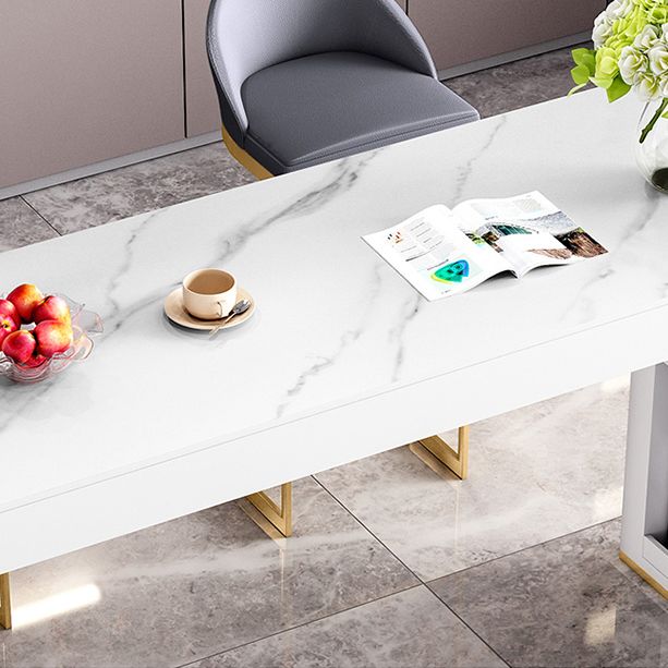 Stone Top Bar Dining Table Traditional Luxury Rectangle Bar Table with Sled Base Clearhalo 'Bar Furniture' 'Bar Tables' 'bar_tables' 'furn' 'furn_bar_tables' 'Furniture' 'furniture_bar_tables' 'Kitchen & Dining Furniture' 1200x1200_ed39cf73-db9a-4570-bba7-9efb79bf62d6