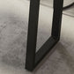 Mesa rectangular moderna de madera de pino, patas de hierro para comedor