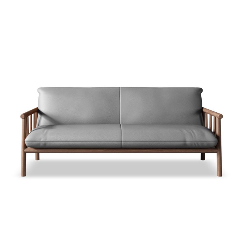 Farmhouse Square Arm Sofa Tight Back Settee with Walnut/Natural Legs Clearhalo 'Furniture' 'furniture_sofas' 'Living Room Furniture' 'Sofa' 'sofas' 1200x1200_ed3a4ea6-0daa-4ab4-a5f9-5dfe2d319ef7