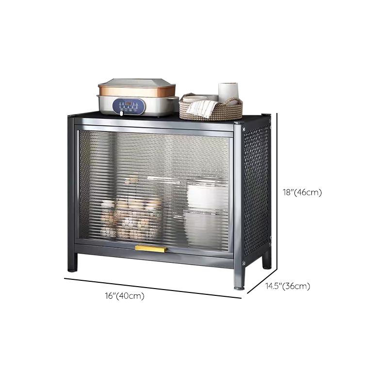 Serveur de restauration en métal et en plastique serveur de buffet noir contemporain