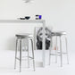 Industrial Silver Armless Counter Stool Aluminum Round Seat Footrest Counter Chair