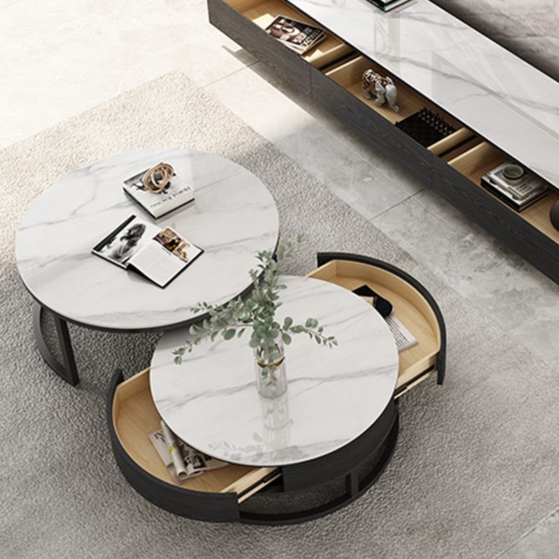 Slate Coffee Table Slate Nesting Coffee Table Set with Storage Drawer