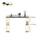 Glam Iron Bar Dining Table Stone Top Oval Indoor Bistro Table with 2-Shelf Clearhalo 'Bar Furniture' 'Bar Tables' 'bar_tables' 'furn' 'furn_bar_tables' 'Furniture' 'furniture_bar_tables' 'Kitchen & Dining Furniture' 1200x1200_ed3bce4d-a4b0-4cba-830d-560ecb615a80