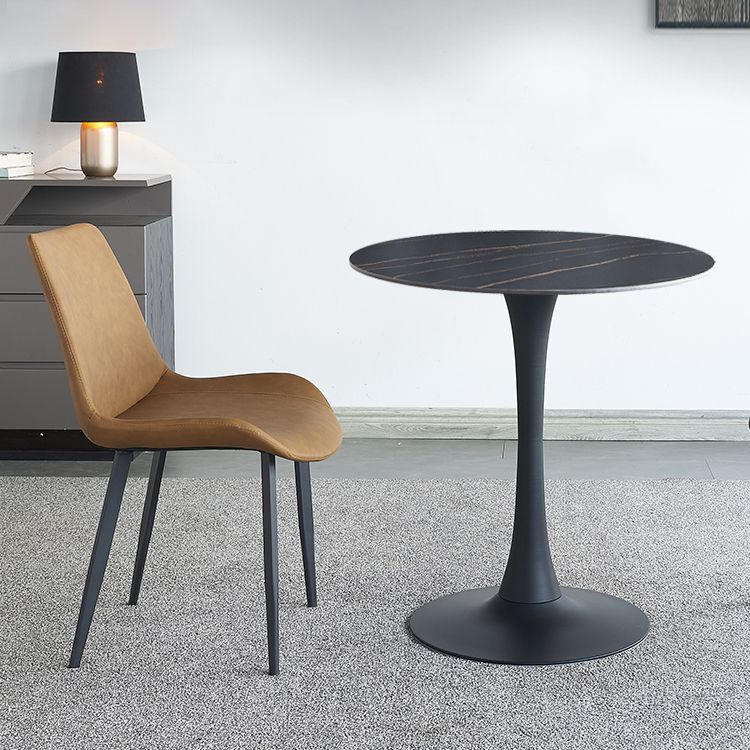Round Dining Table Contemporary Style Stone Dining Site Table with Tulip Base Clearhalo 'Dining Tables & Seating' 'Dining Tables' 'dining_table' 'furn' 'furn_dining_table' 'Furniture' 'Kitchen & Dining Furniture' 1200x1200_ed3c8632-792b-4793-b042-0517a4ef9083