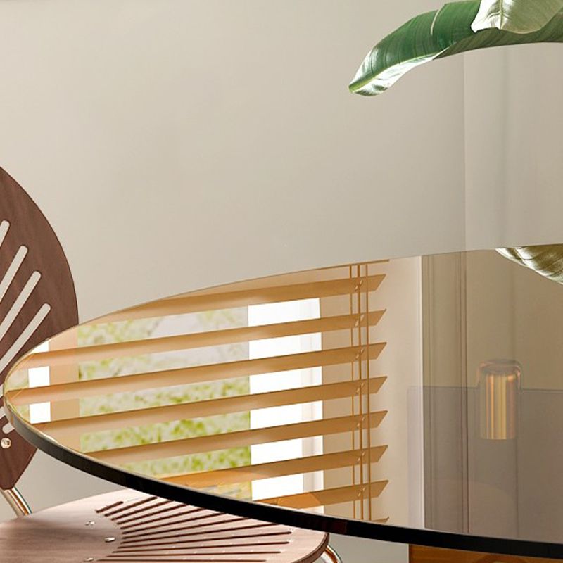 Round Glass Dining Table Modern Style Dining Table for Home Use Clearhalo 'Dining Tables & Seating' 'Dining Tables' 'dining_table' 'furn' 'furn_dining_table' 'Furniture' 'furniture_dining_table' 'Kitchen & Dining Furniture' 'kitchen' 'kitchen_dining_table' 1200x1200_ed3cc7e0-36b3-44a1-8b36-db028909d183