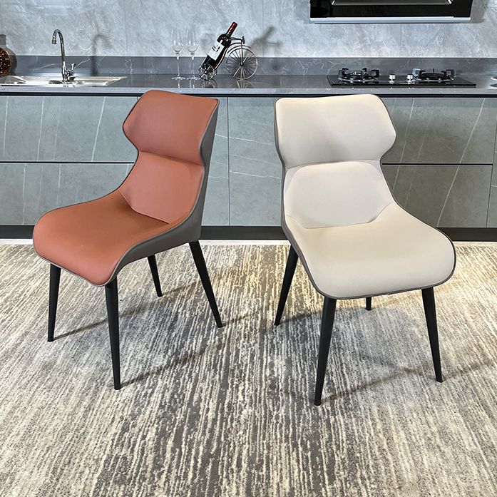 Minimalist Design Wingback Arm Dining Chair Faux Leather Dining Chairs Clearhalo 'Dining Chairs' 'Dining Tables & Seating' 'dining_chair' 'furn' 'furn_dining_chair' 'Furniture' 'furniture_dining_chair' 'Kitchen & Dining Furniture' 1200x1200_ed3d186d-9df7-43f2-861a-42051b84e315