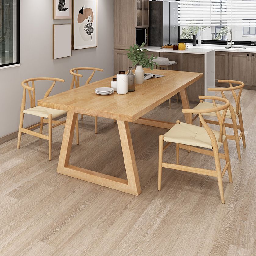 Pine Solid Wood Rectangle Table Modern Dining Table in Nature with Double Pedestal Clearhalo ' dining_table' 'Dining Tables & Seating' 'Dining Tables' 'furn' 'furn_dining_table' 'Furniture' 'furniture_dining_table' 'Kitchen & Dining Furniture' 'kitchen&dining_furn' 'kitchen' 'kitchen_dining_table' 1200x1200_ed3d7cae-953a-4eae-8f8d-5e374f746896