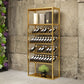 Modern Floor Wine Rack Metal Wine Bottle & Glass Rack for Dining Room