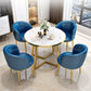 Glam Wood Top Dining Table Round Tabletop with Iron Double Pedestal Base Clearhalo 'Dining Tables & Seating' 'Dining Tables' 'dining_table' 'furn' 'furn_dining_table' 'Furniture' 'Kitchen & Dining Furniture' 1200x1200_ed3d9f42-76a8-450f-ba7b-d0742e06b118